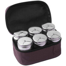 Portable Seasoning Jar Stainless Steel Material for Outdoor BBQ Kitchen Use Includes Spice Jars Shaker Lids