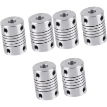 6 Stück CNC-Schrittmotorwellenkupplungen aus Aluminiumlegierung für Drucker (flexible Kupplung)