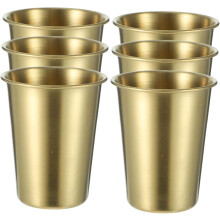 Lot de 6 gobelets en acier inoxydable, gobelets en titane pour bière et jus, sans revêtement intérieur ni peinture.