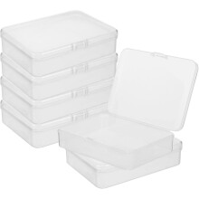 6 Mini-Aufbewahrungsboxen aus Kunststoff mit Deckel, rechteckig, 4,5 x 3,4 Zoll