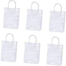 Sacs cabas en PVC pour emballage de vin rouge et de bouquets, lot de 6 sacs en plastique portables de 15 x 7 x 16 cm
