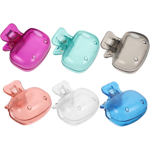6 stuks reis tandenborstel opbergclips van plastic.