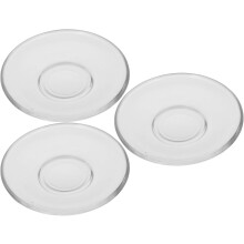 6pcs Glass Tea Coasters 9x9cm Round Tea Saucer Plates for Snack Storage and Coffee Table Decor