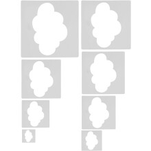 8pcs Plastic Cloud Templates Reusable Shape Stencils for Painting Walls Furniture Craft Drawing Cute Minimalist