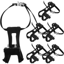 6-teiliges Set aus Nylon-Fahrradpedal-Zehenclips und -Riemen mit elastischer Halterung für Fitness- und Mountainbike-Aktivitäten