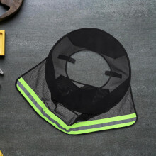 Hard Hat Sun Visor Full Brim Neck Shield with Reflective Strip, Black High Visibility Helmet Sunshade Cover