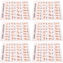Gebärdensprach-Lernposter, 6-teiliges ASL-Alphabet-Set für Klassenzimmer und Heimunterricht
