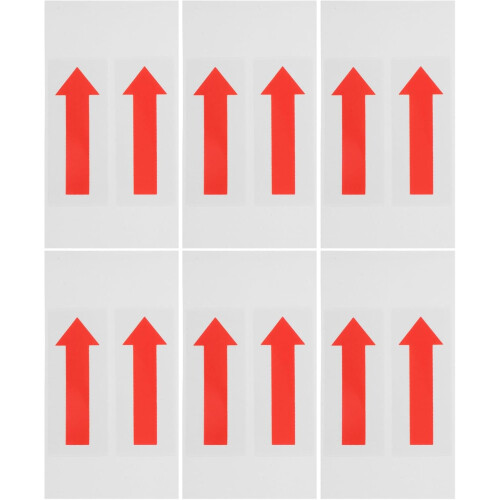 6Pcs Directional Arrow Indicator Stickers Equipment Warning Arrow Decals Self-Adhesive Caution Labels