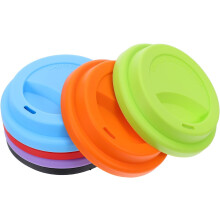 Lot de 6 couvercles de tasse en silicone étanches de 9,5 cm, gardant les boissons chaudes