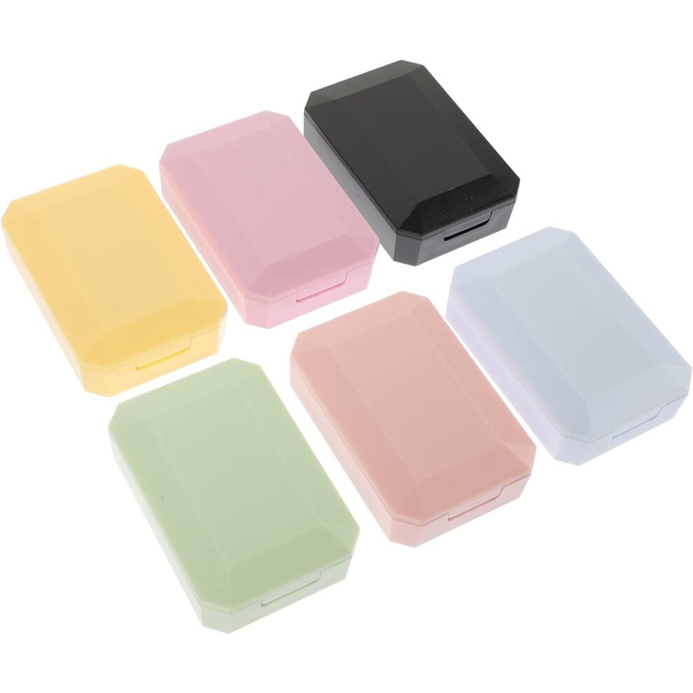 Hkhbjs 6Sets Mirror Box Contact Lens Case Portable Travel Lens Holder Box Container For Halloween Design Random Color