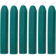 6pcs Deep Green Sealing Wax Sticks Wicks para selos de estampagem de cera Carta prática e convite de casamento
