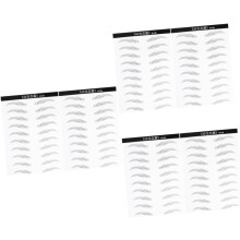Lot de 6 feuilles d'autocollants pour sourcils effet poil à poil, pour maquillage des sourcils féminin, application facile
