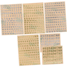 6 fogli di adesivi in metallo con lettere dell'alfabeto per scrapbooking, diario, bambini e bambine, adesivi fai da te, stili assortiti.