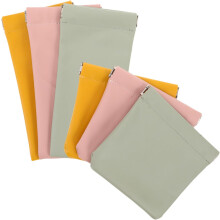 6 stuks kleine make-up tasjes voor op reis met zelfsluitende vakjes en drukknoopsluiting, geschikt voor lippenstift.