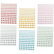 6 Bögen DIY Strass-Aufkleber, Glitzer-Aufkleber fürs Gesicht, selbstklebend