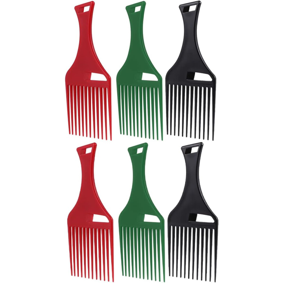 Hkhbjs Unisex 6Pcs Afro Pick Hair Comb Wide Tooth Detangling Tool For Curly Hair Styling