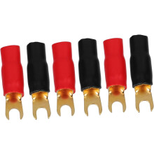 6 par Gauge Spade Terminal Crimp Connectors Adapters för Högtalarkabel Kabelterminal Plug Crimp Barrier Spades