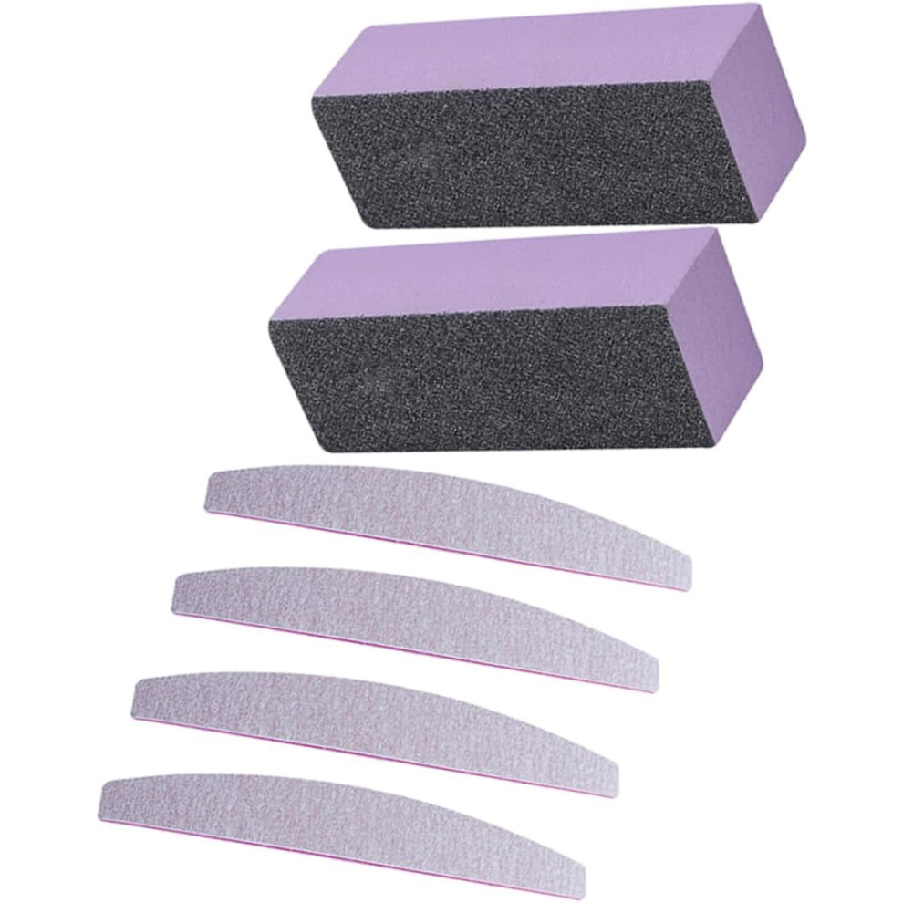 Hkhbjs 6Pcs Three-Sided Sponge File Nail File For Manicure Grinding Bar Nail Buffer Polisher For Manicure Tool