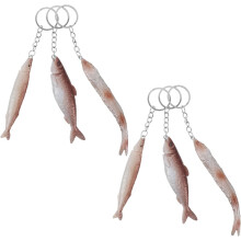 6er-Set realistische Fischanhänger-Schlüsselanhänger für Männer, niedliche, lebensechte Salzfisch-Angeltasche
