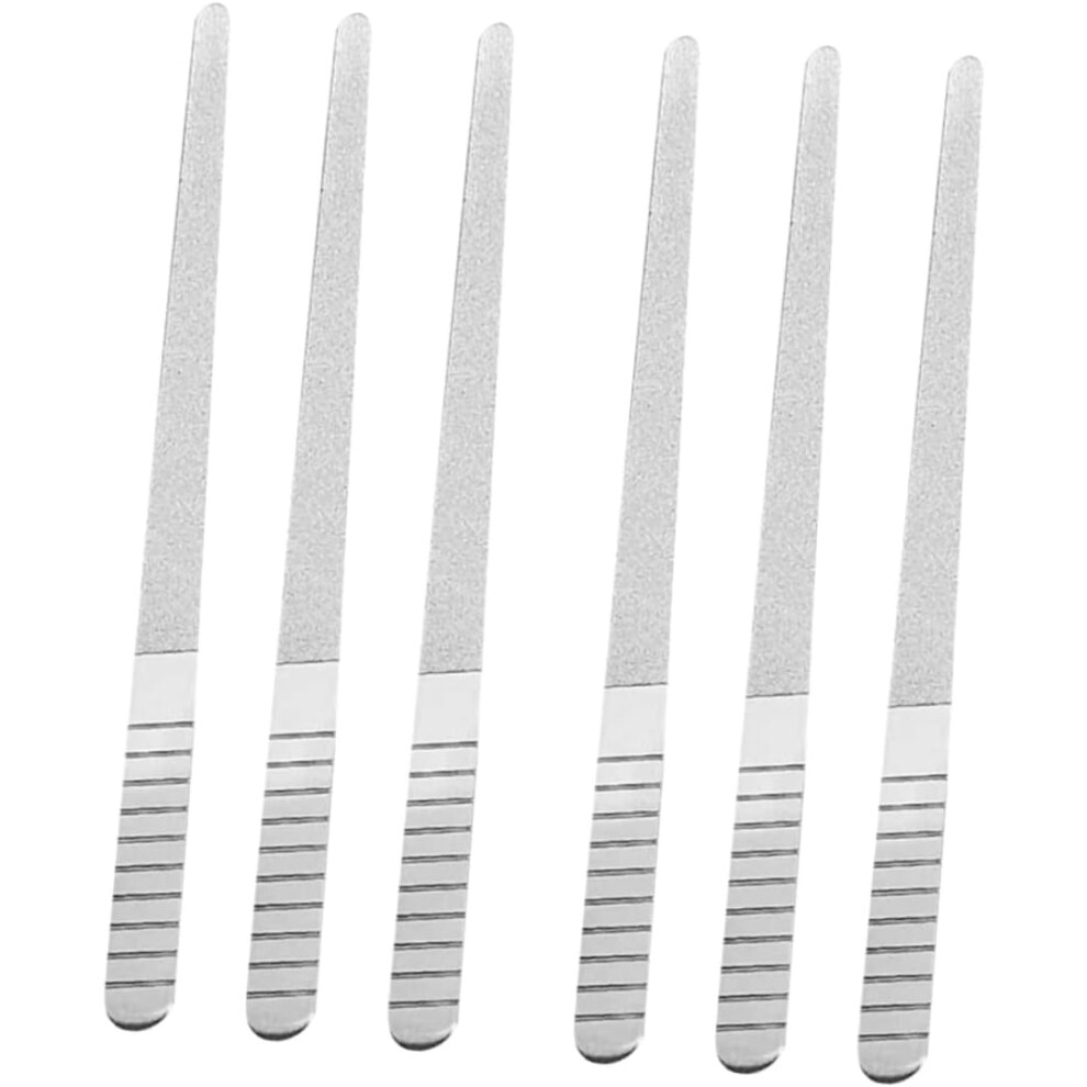 Hkhbjs Professional Nail Filers 6 Pack Double-Sided Stainless Steel Nail Files Grinding Tool For Manicure