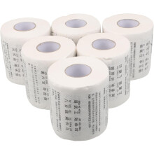Papier toilette décoratif en pâte de bois douce, imprimé de caractères chinois traditionnels (lot de 6).