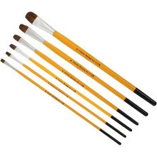 6-teiliges Set Ölmalpinsel aus Wieselhaar für Schüler, DIY-Kunstmalerei, tragbare Pinsel