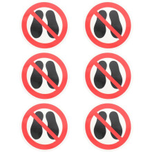 6Pcs No Step Here Warning Stickers Round Vinyl Safety Label Decals Adhesive Caution Signs