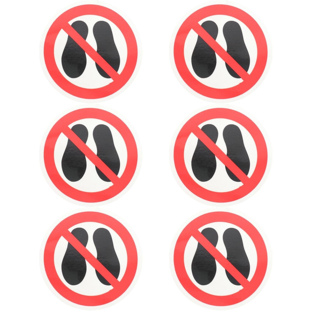 6Pcs No Step Here Warning Stickers Round Vinyl Safety Label Decals Adhesive Caution Signs 5455468299421