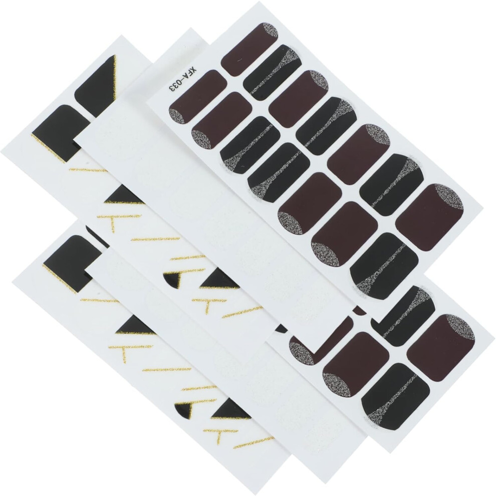 Hkhbjs 6 Sheets Full Nail Wraps Nail Stickers Decals For Women Girls Diy Manicure Assorted Style