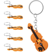 6er-Pack Geigen-Schlüsselanhänger, Musikinstrument-Anhänger, Schlüsselring in Geigenform, einzigartige Neuheit
