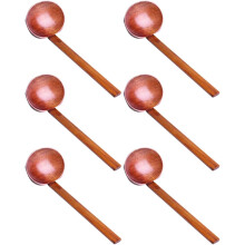 6-teiliges Suppenlöffel-Set aus Holz mit langem Griff, rutschfestem Design und schöner Maserung