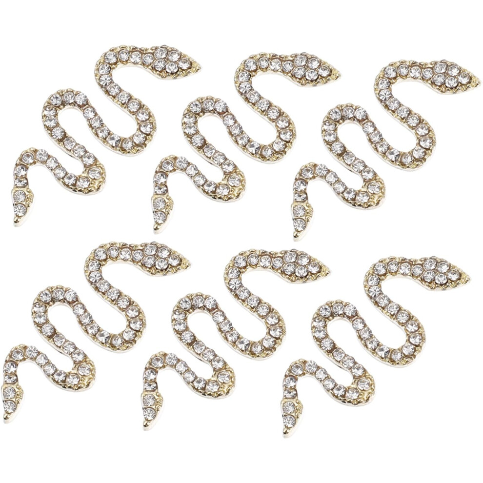 Hkhbjs 6Pcs Nail Art Charms Snake Design Nail Gems Glitter Decorations For Diy Art Tools