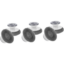 Lot de 6 brosses à vaisselle en acier inoxydable avec manche.