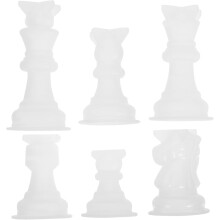 6-teiliges DIY-Schachfiguren-Silikonform-Kerzenform-Set, Fondantform, 3D-Schachfiguren-Silikonform