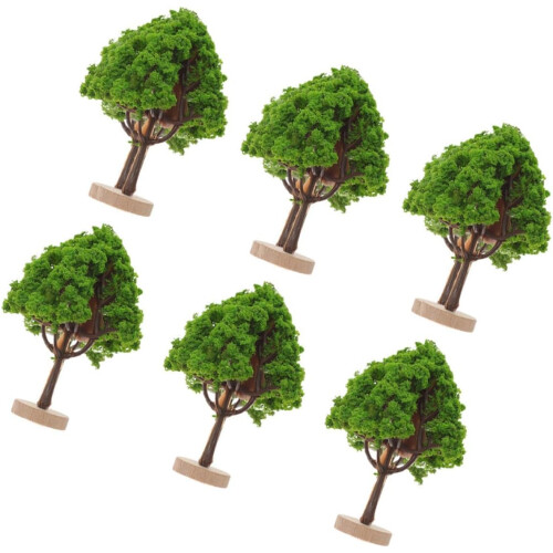 6Pcs Miniature Road Trees for Model Trains and Sand Table Scenery, 4.5Cm Simulation Tree Ornaments