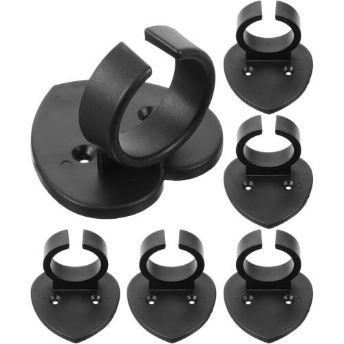 6Pcs Microphone Hook Wall Mount Holder with Anti-Rolling Rings and Heart-Shaped Clips