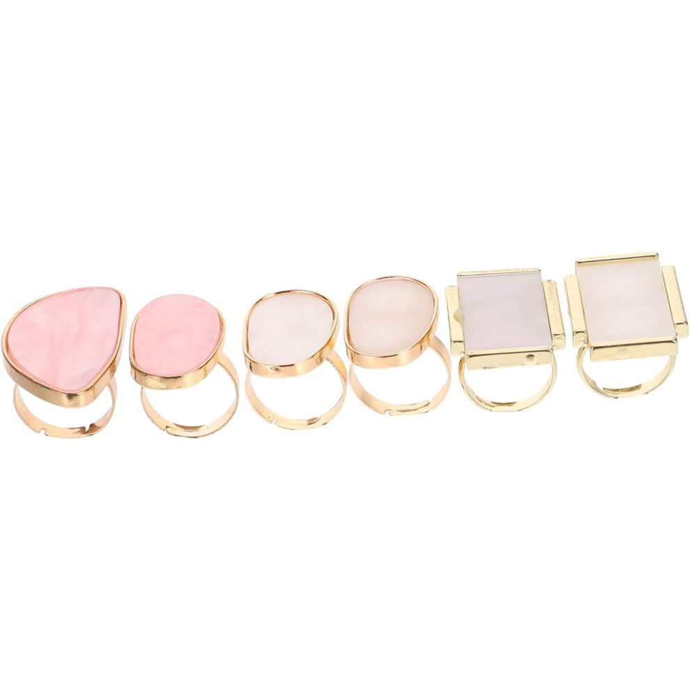 Hkhbjs 6Pcs Nail Mixing Palettes Ring For Nail Art Makeup Mixing Tray Edge For Home Salon Use