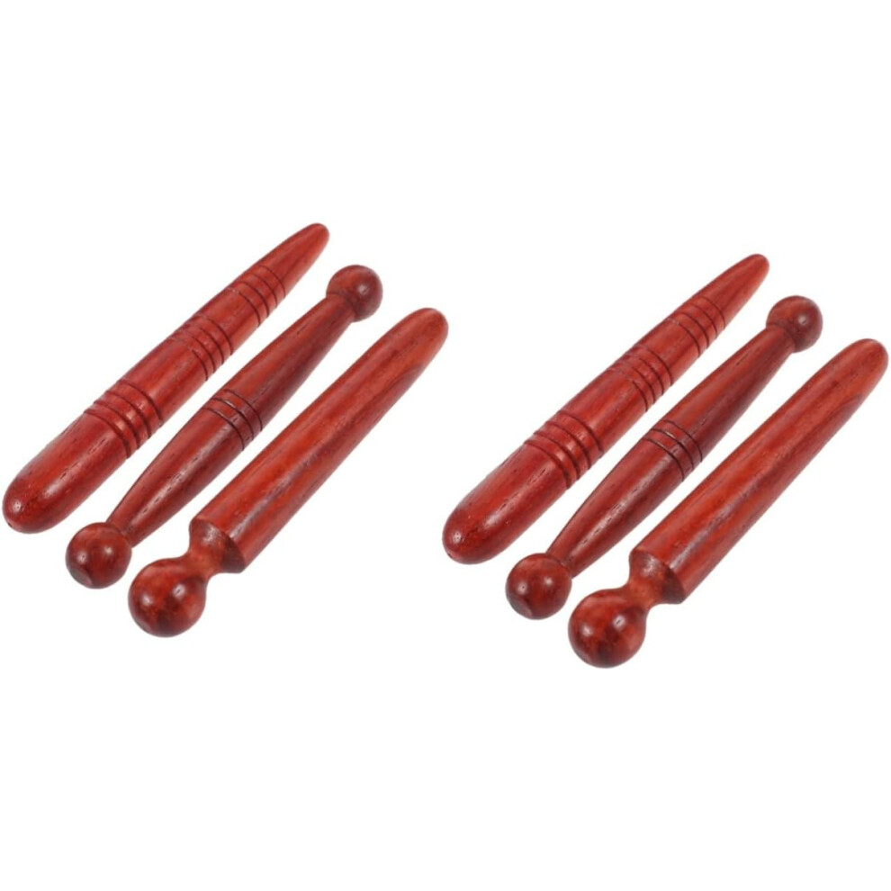 Hkhbjs Dark/Red 6Pcs Wooden Foot Massage Sticks Acupoint Massagers For Hand And Foot Portable Massage Tools