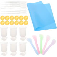 Kit de 36 outils pour la fabrication de bijoux en résine avec gobelets mélangeurs et doseurs en silicone