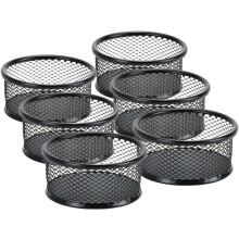 6 unidades de organizador de clips de papel, soporte de escritorio de malla para suministros de oficina, contenedor de clips para carpetas