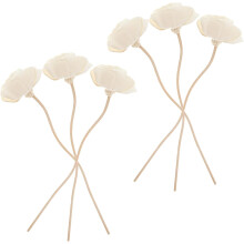 Lot de 6 bâtonnets diffuseurs d'huiles essentielles parfumées, en rotin, motif floral.