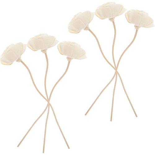 6pcs Essential Oil Diffuser Aroma Sticks Scented Flower Diffuser Rattan Material Flower-Designed