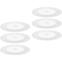 Lot de 6 assiettes à griller creuses, design ergonomique, matériau ABS robuste et résistant, blanches, pour dîner de fête.