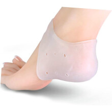 Lot de 6 paires de chaussettes de protection respirantes en silicone pour talons, hydratantes et confortables (blanches).