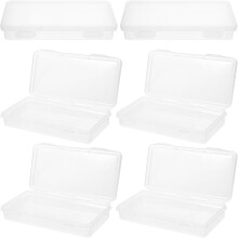 Large Capacity Plastic Pencil Box 6pcs Set, Stackable Portable Pen Case Organizer