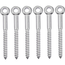 Edelstahl-Ösenschrauben, selbstschneidende Gewindebolzen, hochbelastbare Ösenschrauben zum Aufhängen, 6er-Set M6x60 mm