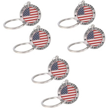 6er-Pack Schlüsselanhänger mit amerikanischem Flaggenmuster, patriotische Schlüsselringe, Taschenanhänger