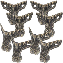 8 stuks antieke hoekbeschermers voor meubelpoten, gemaakt van zinklegering, vintage, klassiek, elegant, stabiel en eenvoudig te installeren.