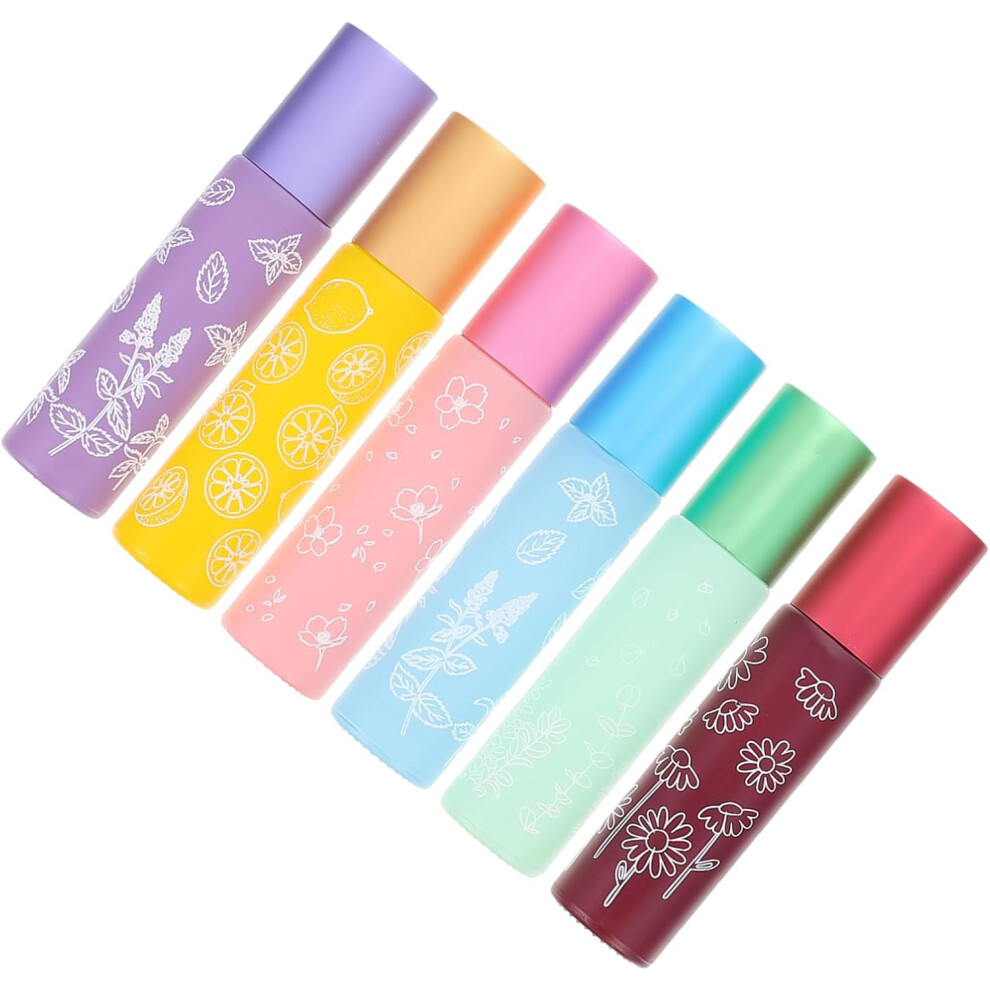 Hkhbjs 6Pcs Rollerball Bottle Pattern Essential Oil Roller Bottles For Toiletry And Aromatherapy Oils Use