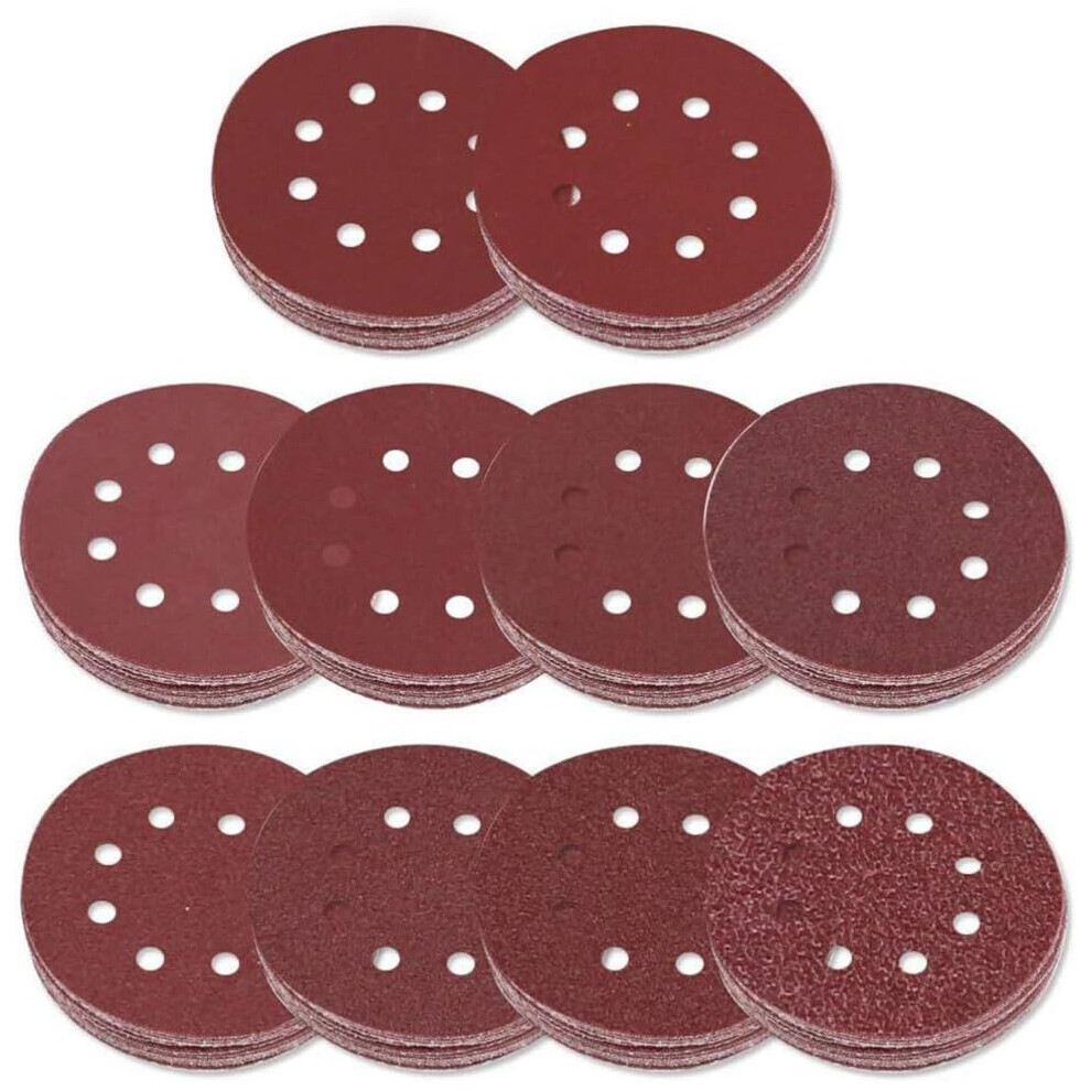Photos - Sandpaper HKHBJS Sanding Discs  Circular Pads Inch 5 Hook and Loop Hole 8 50pcs 